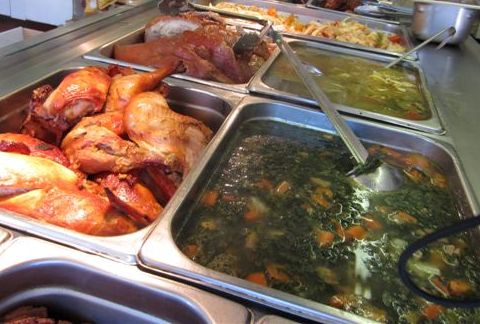 Complete hot food and deli counter